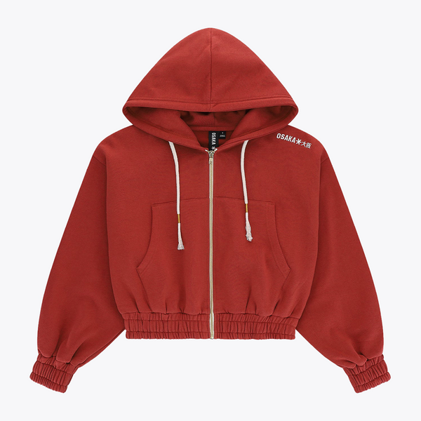 Osaka Women Cropped Full Zip Hoodie #Brunette
