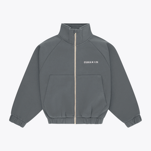 Osaka World Women Full Zip Sweater #DarkGreyMelange