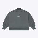 Women Mockneck Sweater #DarkGreyMelange