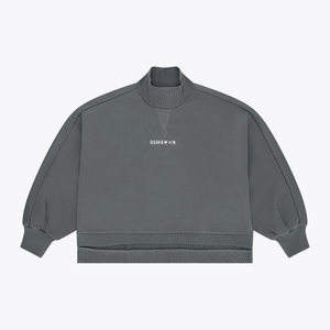 Women Mockneck Sweater #DarkGreyMelange