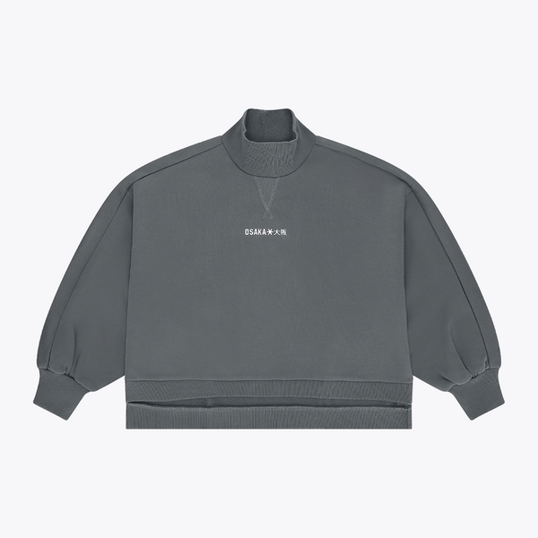 Women Mockneck Sweater #DarkGreyMelange