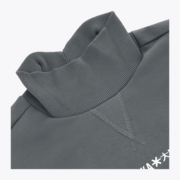 Women Mockneck Sweater #DarkGreyMelange