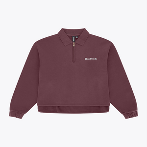 Women Polo Zip Sweater #Peppercorn