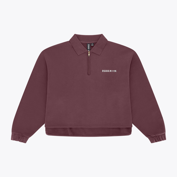 Women Polo Zip Sweater #Peppercorn