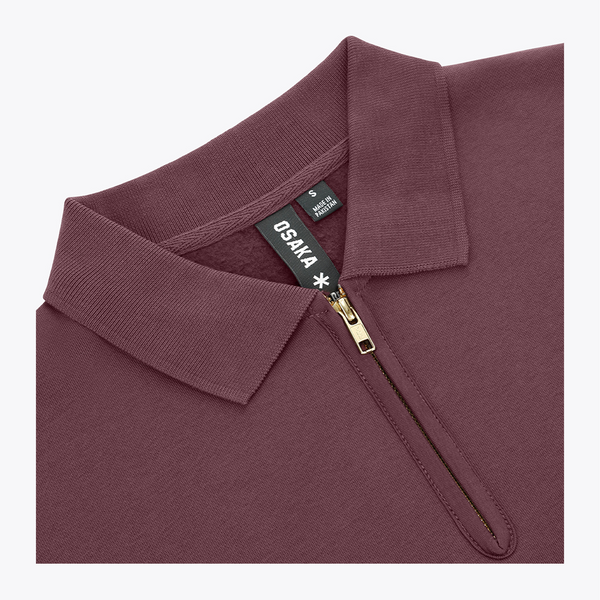 Women Polo Zip Sweater #Peppercorn