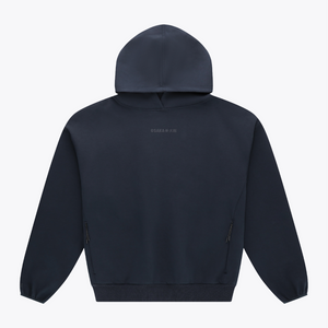 Navy unisex knit hoodie with hood and kangaroo pocket #Navy