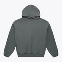 Dark grey melange unisex hoodie with kangaroo pocket, back view #DarkGreyMelange