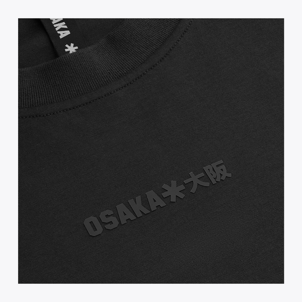 Black sweater knit with raised Osaka logo across chest #Black