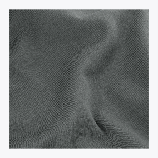 Unisex sweater knit close-up in dark grey melange, textured fabric folds #DarkGreyMelange
