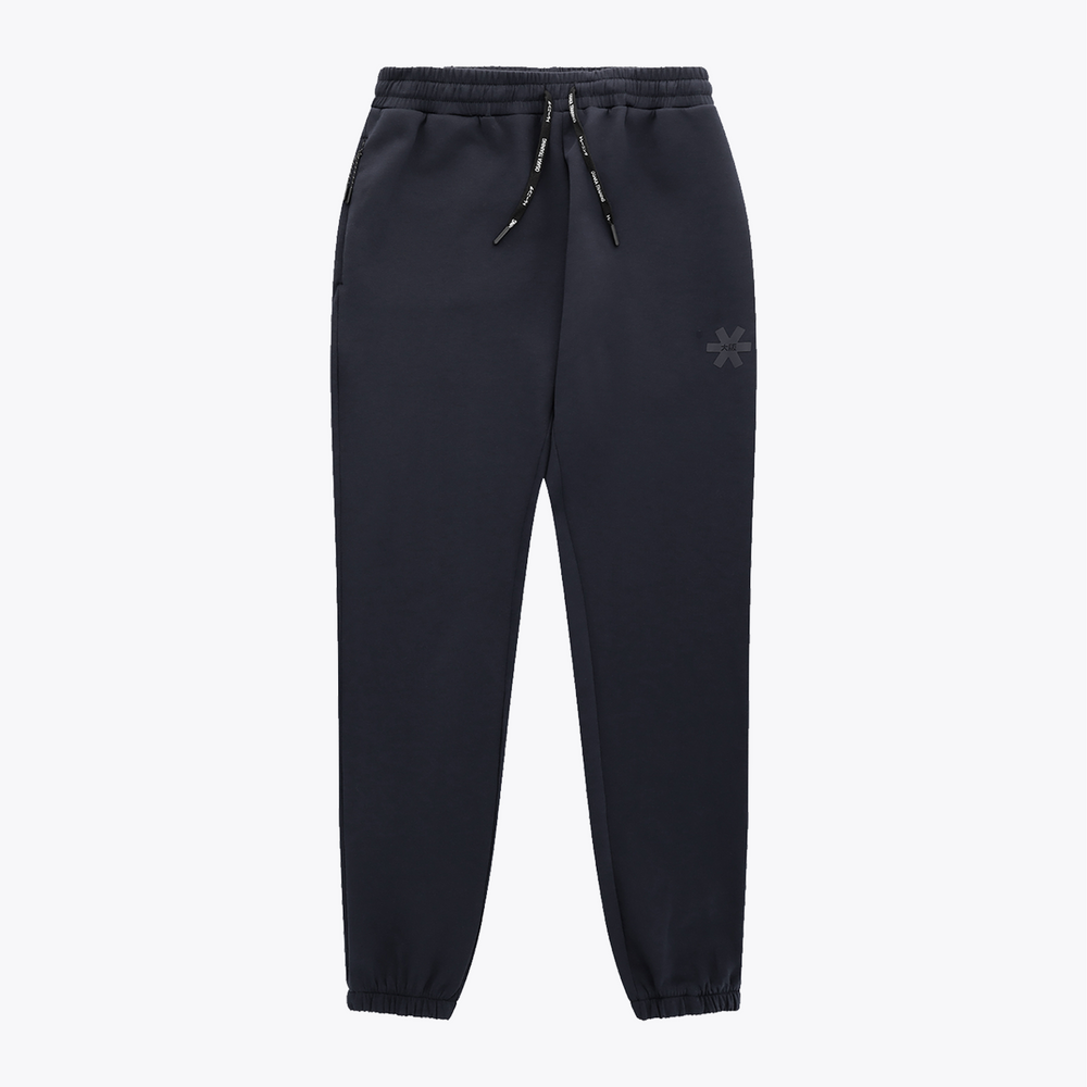 Navy unisex sweatpants with elastic waistband, drawstring, and cuffed ankles #Navy
