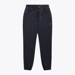 Navy unisex sweatpants with elastic waistband, drawstring, and cuffed ankles #Navy