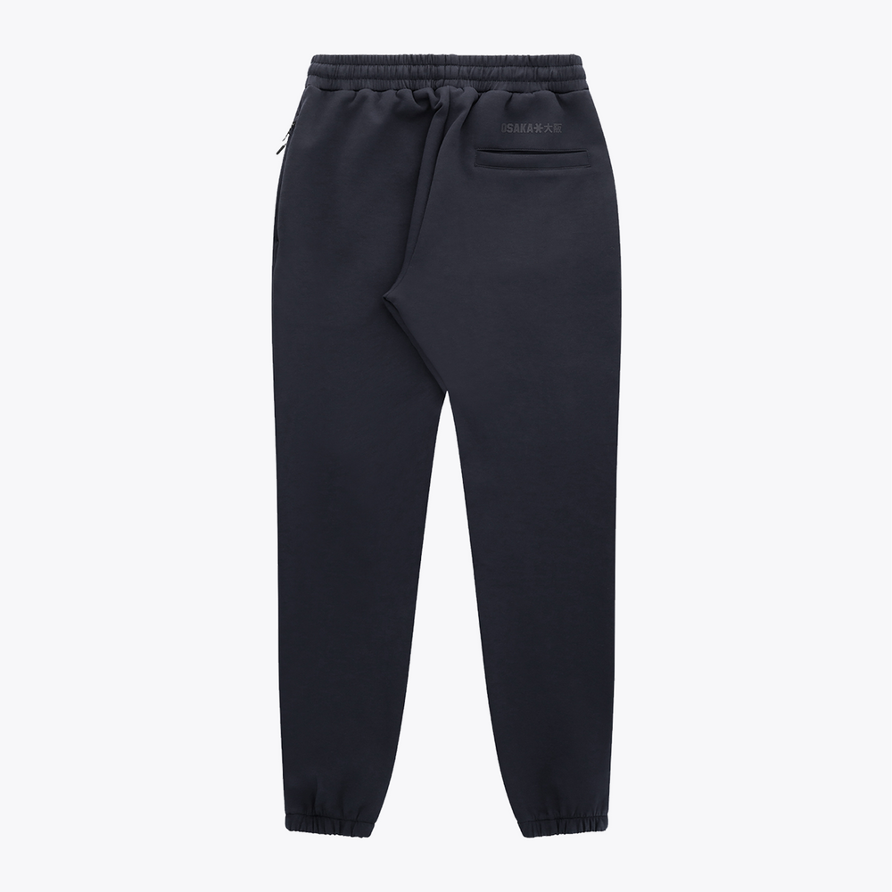 Navy unisex sweatpants with elastic waistband, drawstring, and cuffed ankles #Navy