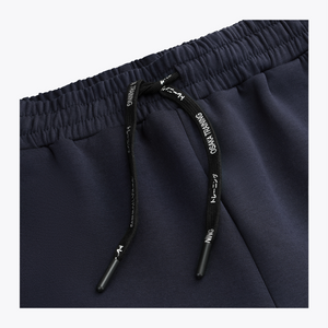Navy sweatpants waistband with drawstring and stitched inner pocket panel #Navy
