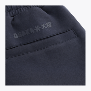 Navy sweatpants waistband with embroidered logo patch #Navy
