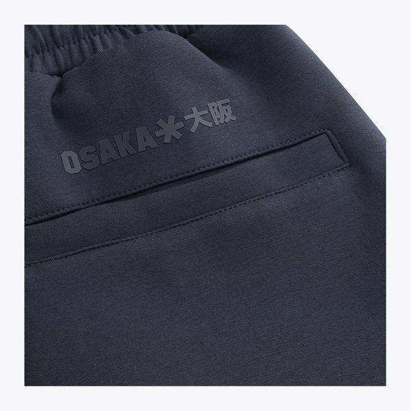 Navy sweatpants waistband with embroidered logo patch #Navy