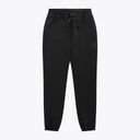 Black unisex sweatpants with elastic waistband and adjustable drawstring #Black