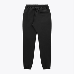 Black unisex sweatpants with cuffed ankles and side seam pockets #Black