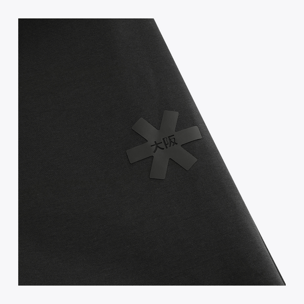 Black neo-knit fabric panel with subtle embossed logo #Black