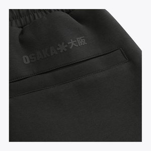 Black sweatpants waistband label and stitched side panel #Black