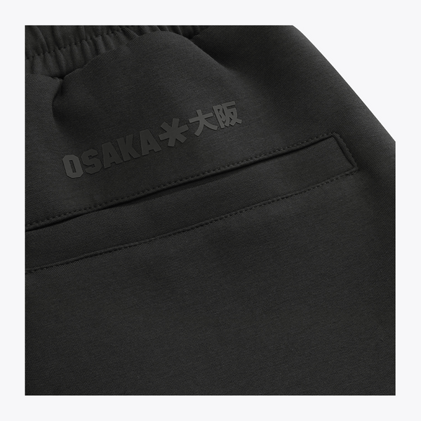 Black sweatpants waistband label and stitched side panel #Black