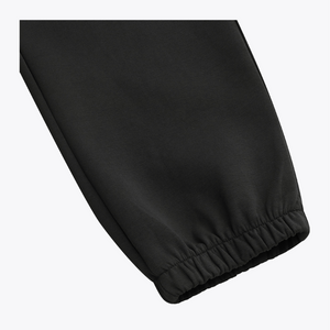 Black jogger ankle cuff with elastic hem #Black
