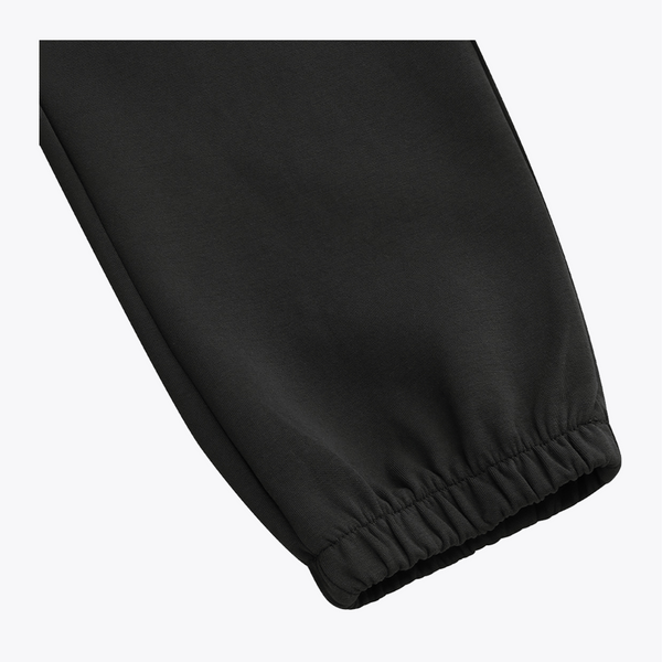 Black jogger ankle cuff with elastic hem #Black