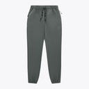 Unisex dark grey melange sweatpants with elastic waistband and drawstring ties #DarkGreyMelange