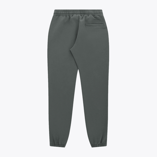 Unisex dark grey melange sweatpants with tapered leg and cuffed hems #DarkGreyMelange