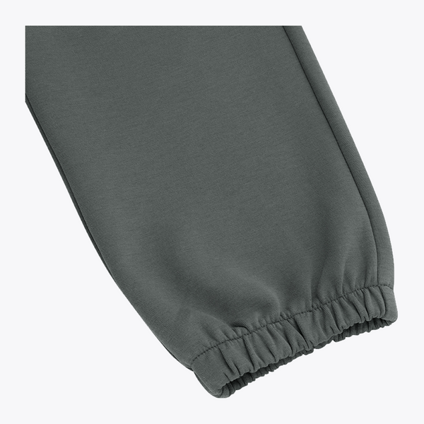Dark grey sweatpants ankle cuff with elastic hem #DarkGreyMelange