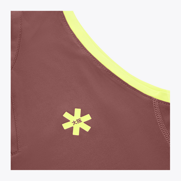 Osaka Women Court Tank Top #Peppercorn | Close up of logo
