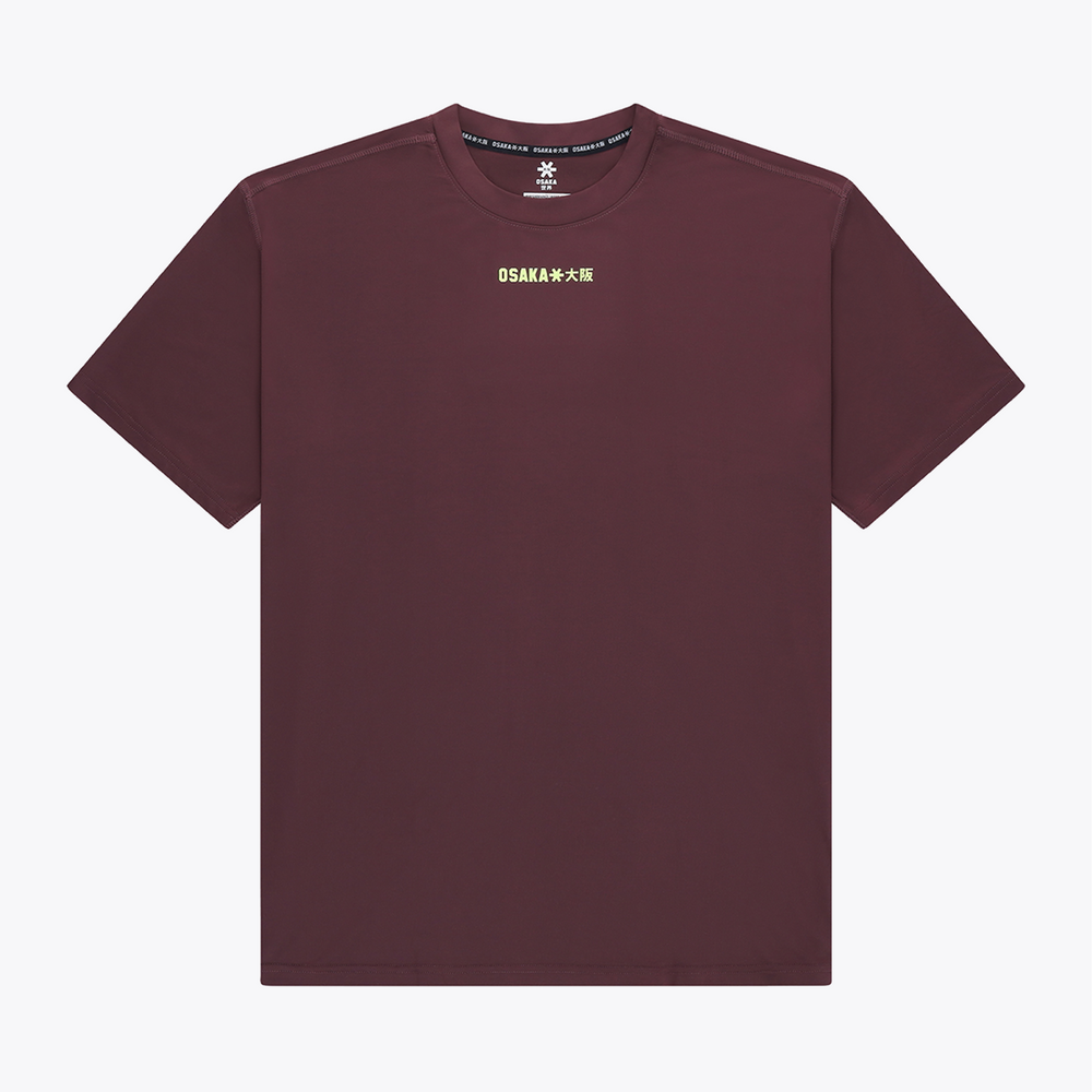 Osaka World Men Active Tee White | #Peppercorn | Front of shirt