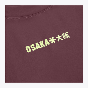 Osaka World Men Active Tee White | #Peppercorn | Front logo of shirt