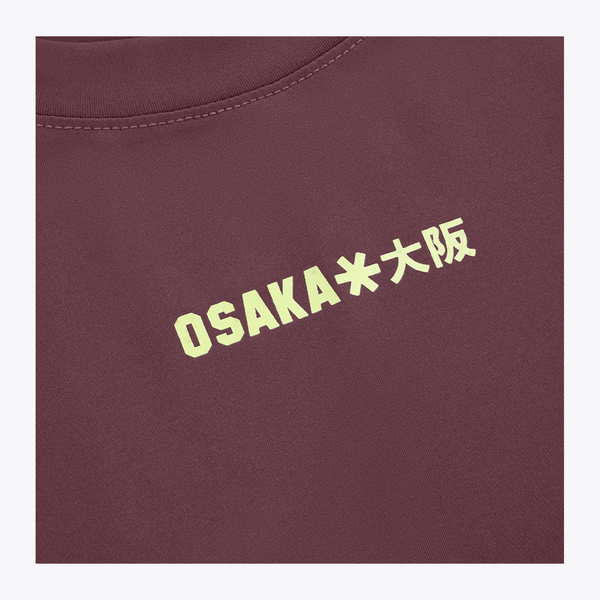 Osaka World Men Active Tee White | #Peppercorn | Front logo of shirt