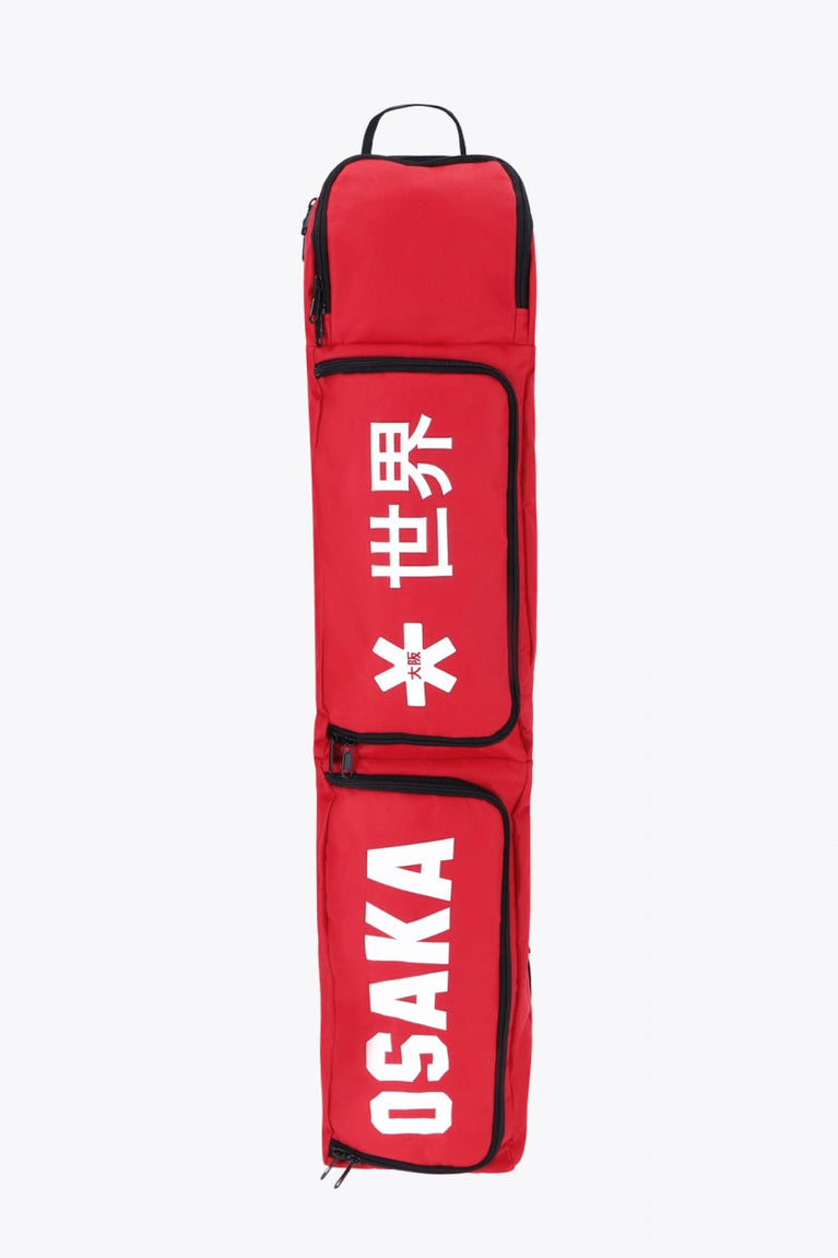 Osaka sports stickbag medium in red with logo in white. Front view
