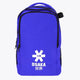 Osaka sports backpack in blue with logo in white. Front view