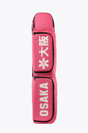 Hot pink medium sports stickbag with double compartments and Osaka logo panel