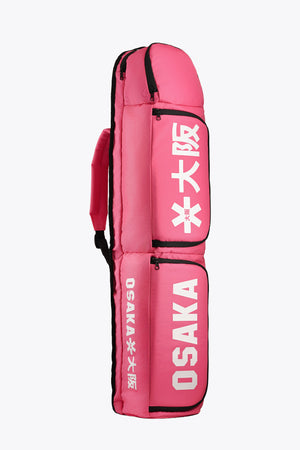 Hot pink medium stickbag with side pocket and Osaka logo print