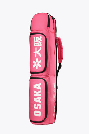 Hot pink stickbag with Osaka logo front panel and carrying straps