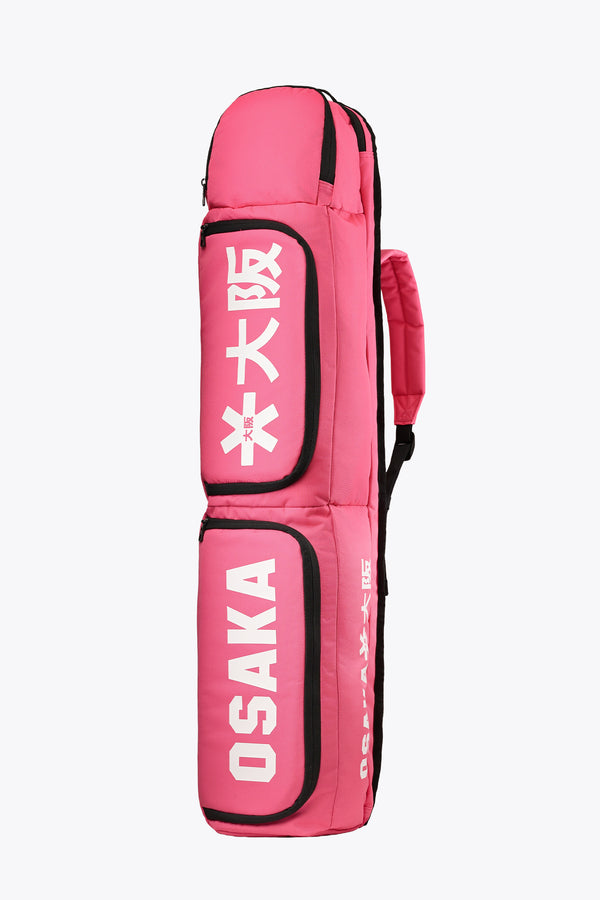 Hot pink stickbag with Osaka logo front panel and carrying straps