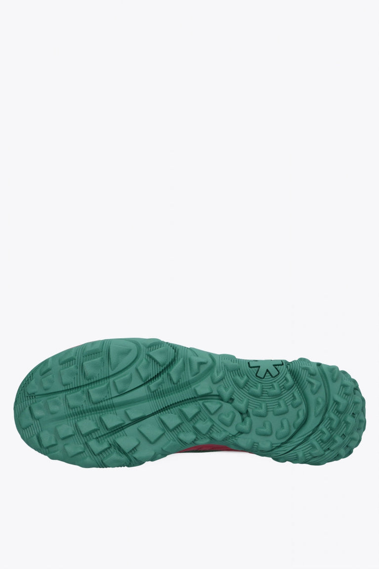 Osaka footwear Kai Mk1 in green maroon with logo. Sole view