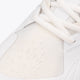 Osaka footwear Ido Mk1 in white with logo in white. Detail shoelace view