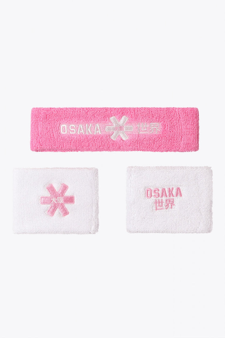 Osaka Sweatband Set | Begonia Pink-White
