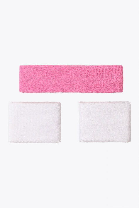 Osaka Sweatband Set | Begonia Pink-White