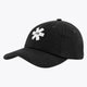 Osaka baseball cap in black with logo in white. Side view