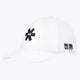 Osaka trucker cap in white with logo in black. Side view
