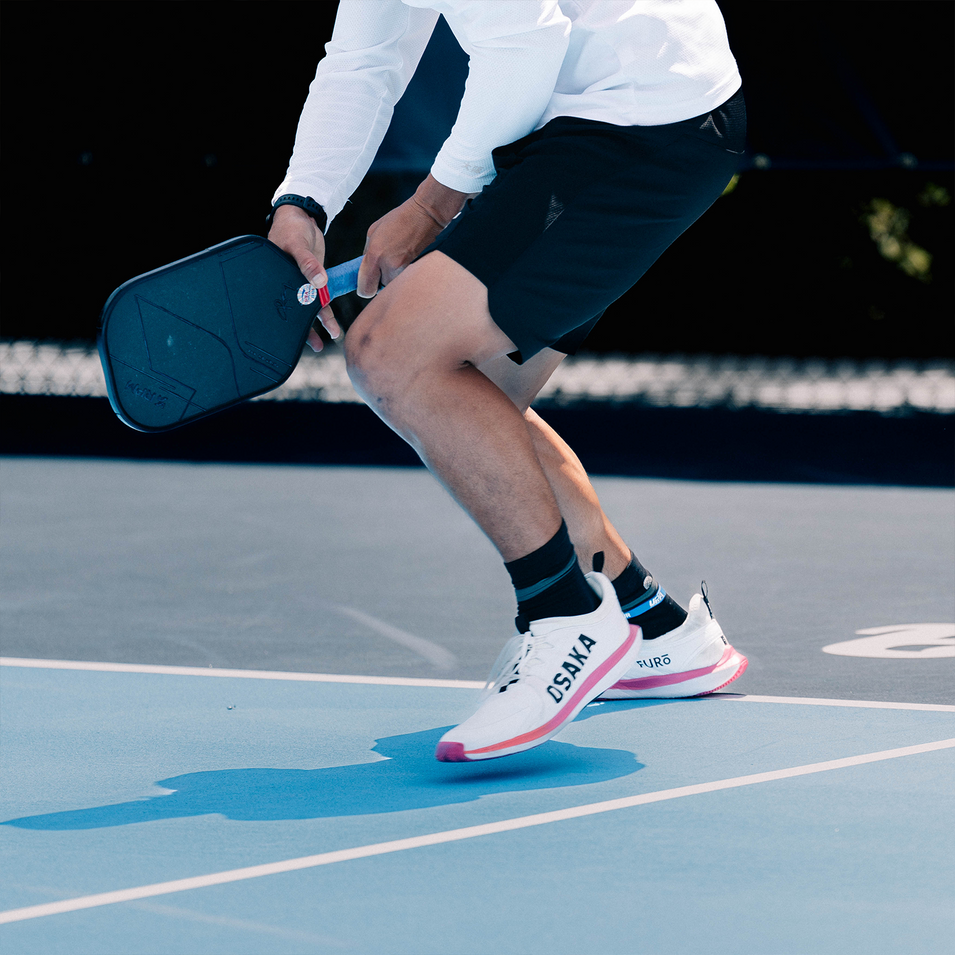 OSAKA Pickleball Athlete Kento Tamaki showing off his foot work