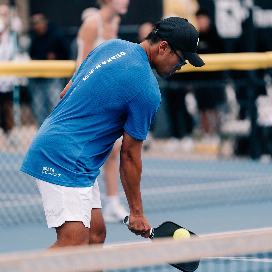 OSAKA Pickleball Athlete Ninh Nguyen backhand volley in the kitchen