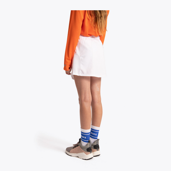 Osaka Kids Training Skort #White | Back of skort on model