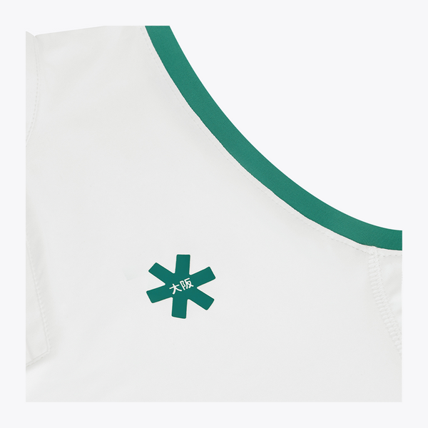 Osaka Women Court Talk Top London White | #LondonWhite | Close up of logo