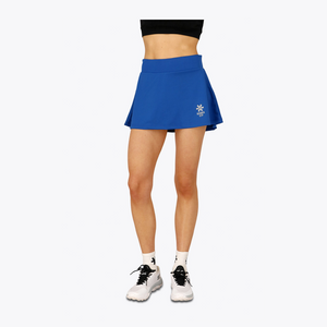 Osaka World Women Floucy Active Skort Princess Blue | #Princess-Blue | bottom half of model with princess blue skort